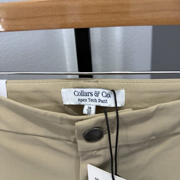 NEW Collars & Co Apex Tech Pant 38x32 Lt Beige  Performance Stretch Tailored Fit - Picture 4 of 9